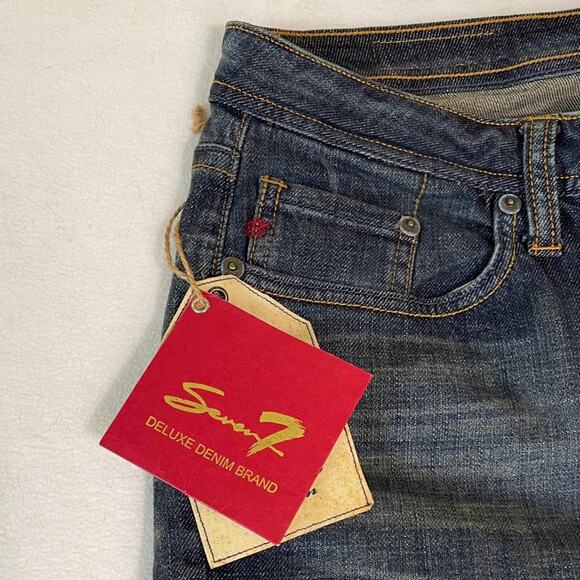 7 For All Mankind Indigo Wide Leg Jeans - Picture 2 of 8